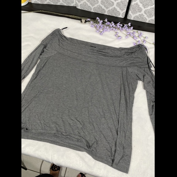 NWT $52 Bobeau Marllyn Off Shoulder‎ Knit Blouse in Grey [ PLUS SZ 2X ] - Picture 11 of 12